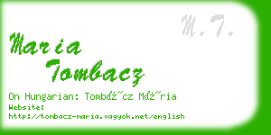 maria tombacz business card